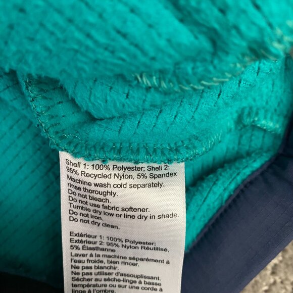 Outdoor Research Trail Mix 1/4 Zip Pullover Medium Teal Navy Waffle Grid Fleece - Picture 7 of 11